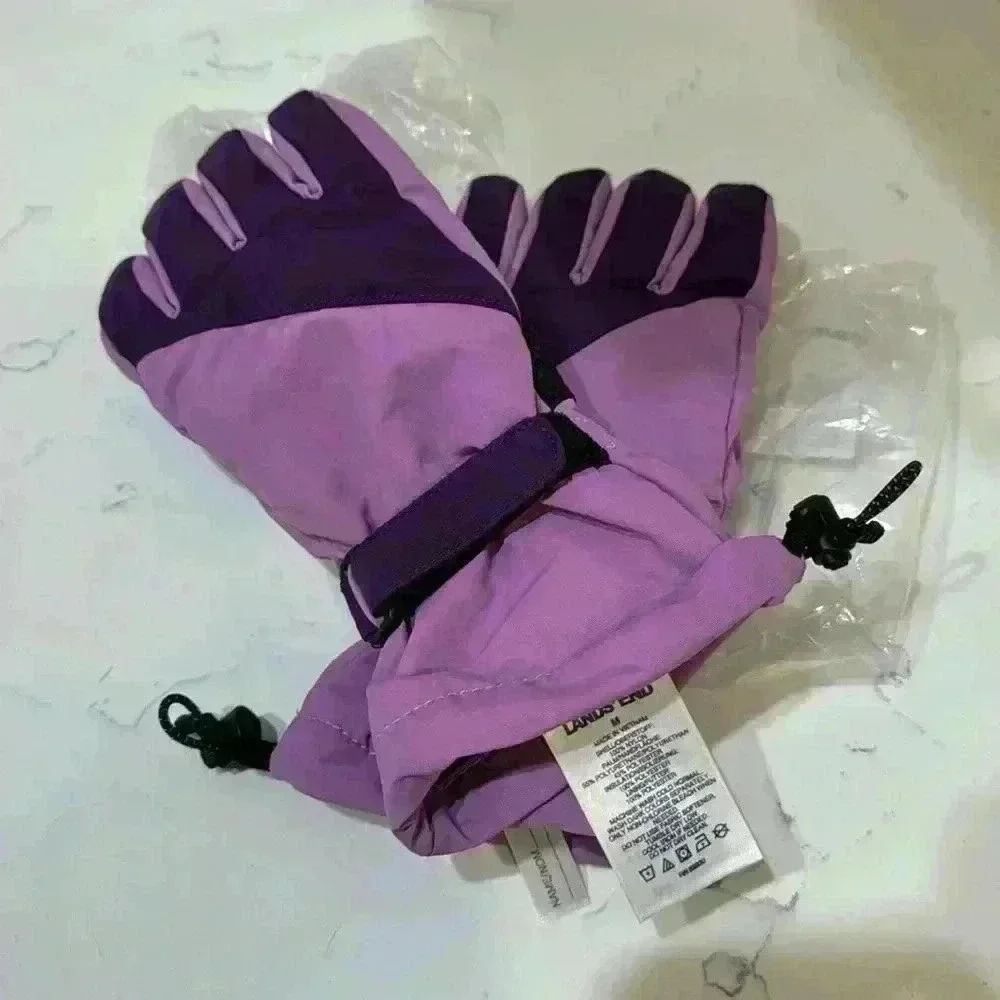 Lands’ End Women Purple Medium Gloves NEW